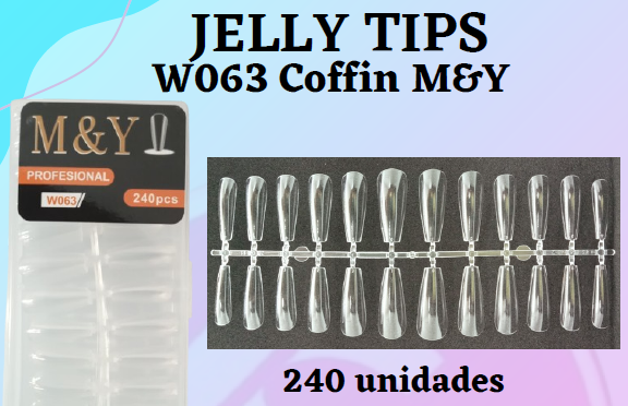 TIPS SOFT GEL COFFIN/ALMOND/STILLETO