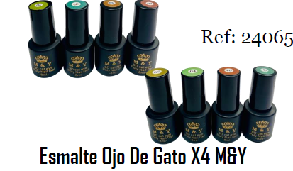 ESMALTE SEMI PERMANENTE COLECCION OJO DE GATO X4