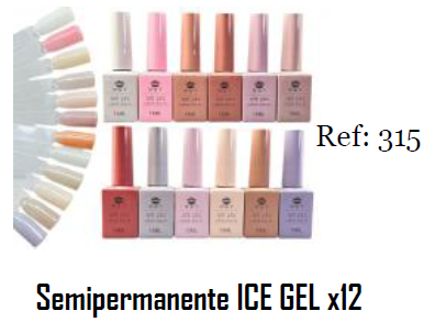 ESMALTE SEMI PERMANENTE ICE  GEL X 12