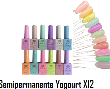 ESMALTE SEMI PERMANENTE COLECCION YOGURT X 12